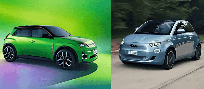 Renault 5 e-tech vs fiat 500e