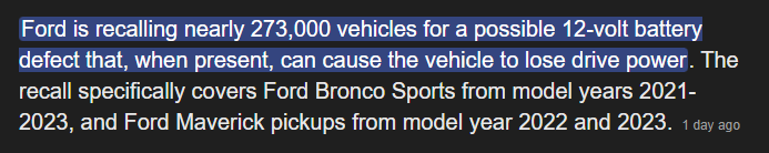 ford maverick official statement about battery issue